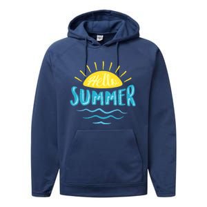 Hello Summer Sunset Performance Fleece Hoodie