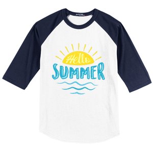 Hello Summer Sunset Baseball Sleeve Shirt