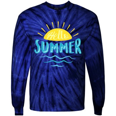 Hello Summer Sunset Tie-Dye Long Sleeve Shirt