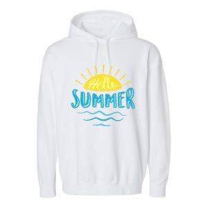 Hello Summer Sunset Garment-Dyed Fleece Hoodie