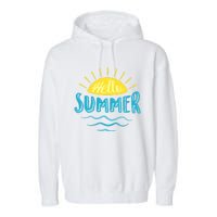 Hello Summer Sunset Garment-Dyed Fleece Hoodie