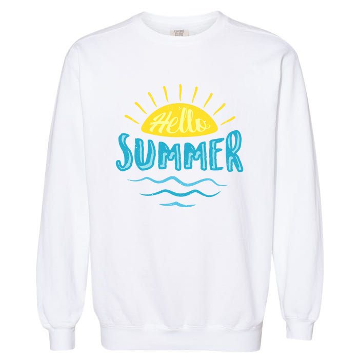 Hello Summer Sunset Garment-Dyed Sweatshirt