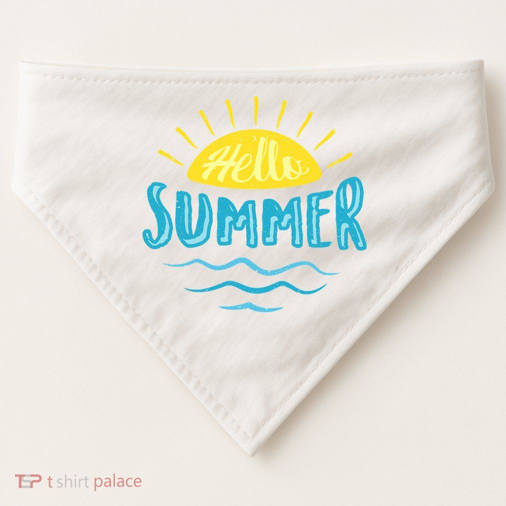 Hello Summer Sunset USA-Made Doggie Bandana