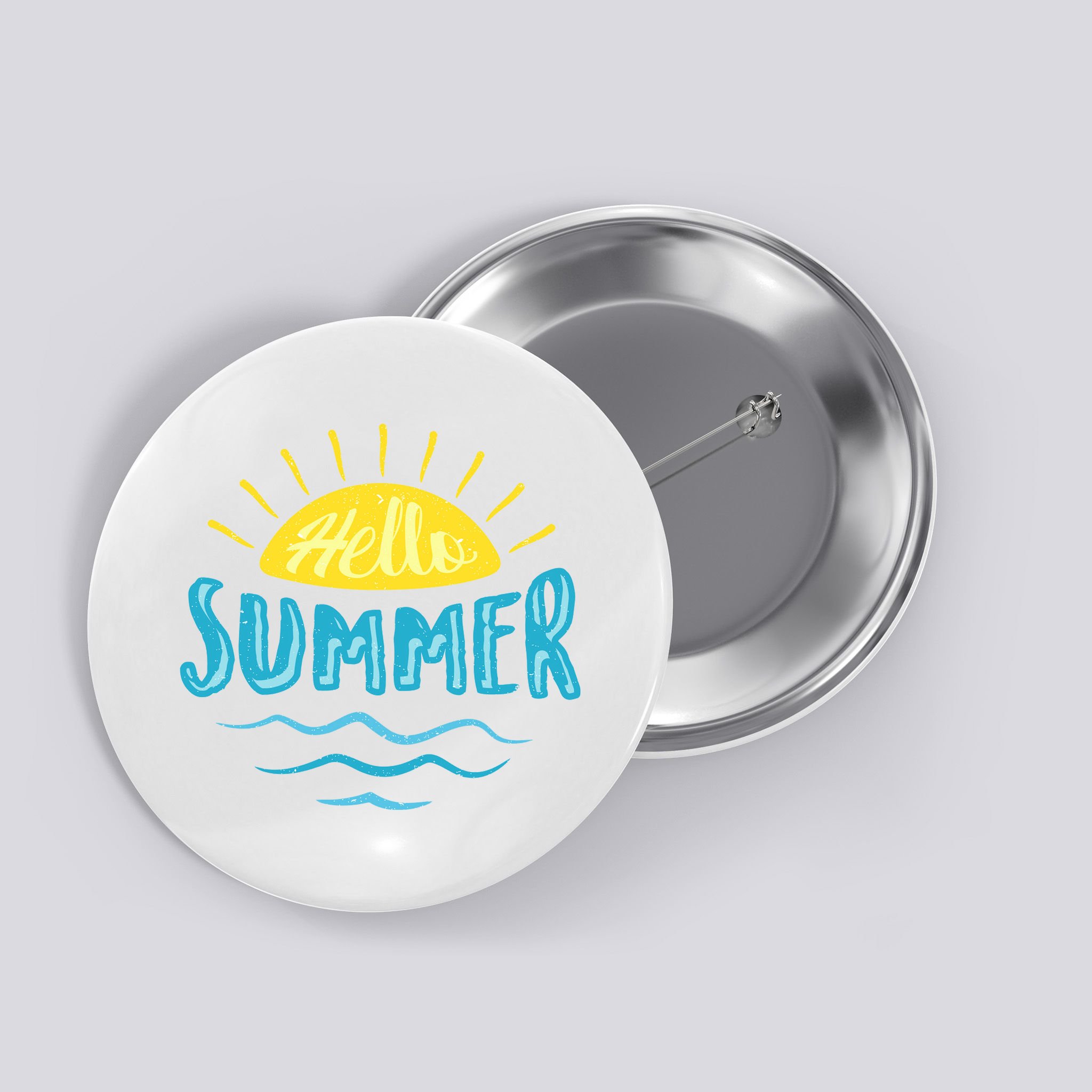Hello Summer Sunset Button
