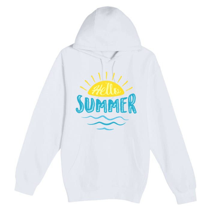 Hello Summer Sunset Premium Pullover Hoodie