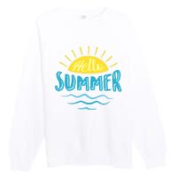 Hello Summer Sunset Premium Crewneck Sweatshirt