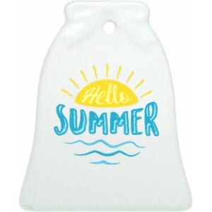 Hello Summer Sunset Ceramic Bell Ornament