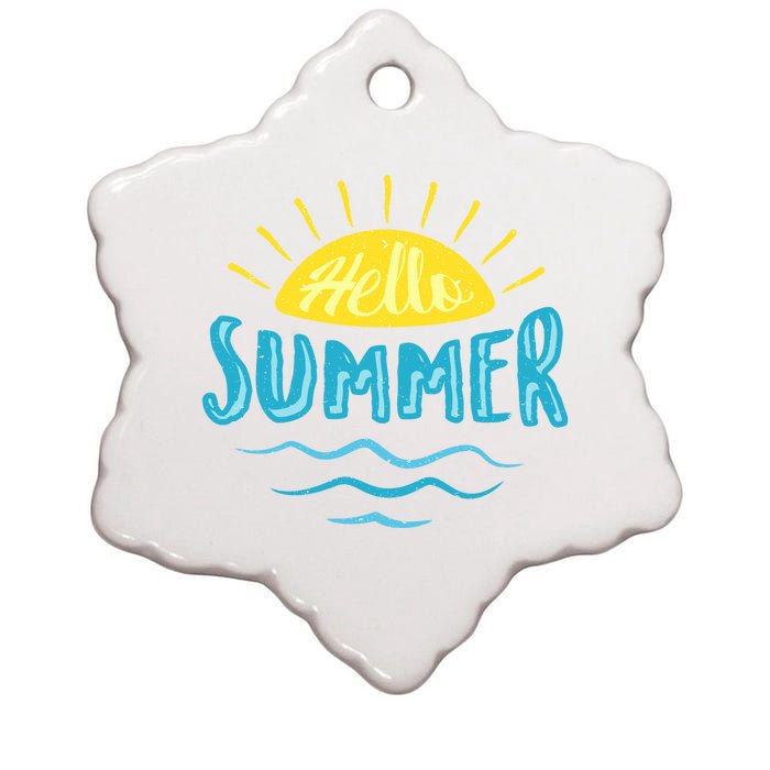 Hello Summer Sunset Ceramic Star Ornament