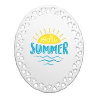 Hello Summer Sunset Ceramic Oval Ornament