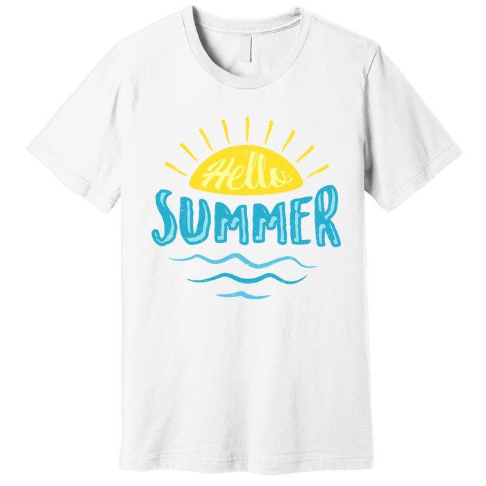 Hello Summer Sunset Premium T-Shirt