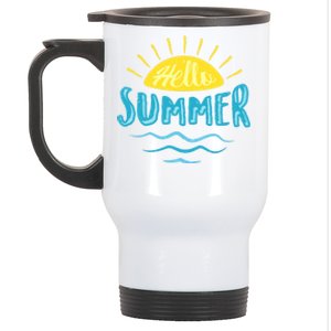 Hello Summer Sunset Stainless Steel Travel Mug