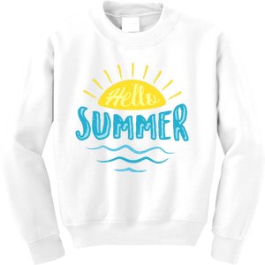 Hello Summer Sunset Kids Sweatshirt