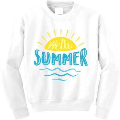 Hello Summer Sunset Kids Sweatshirt