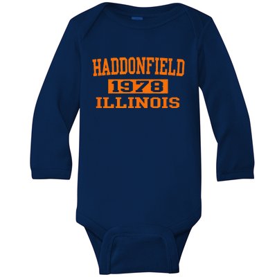 Halloween Spooky Scary Haddonfield Illinois Halloween 1978 Baby Long Sleeve Bodysuit