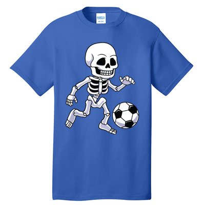 Halloween Skeleton Soccer Player Boy Kids Tall T-Shirt