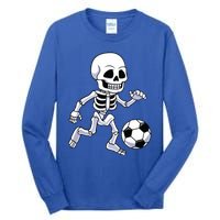 Halloween Skeleton Soccer Player Boy Kids Tall Long Sleeve T-Shirt