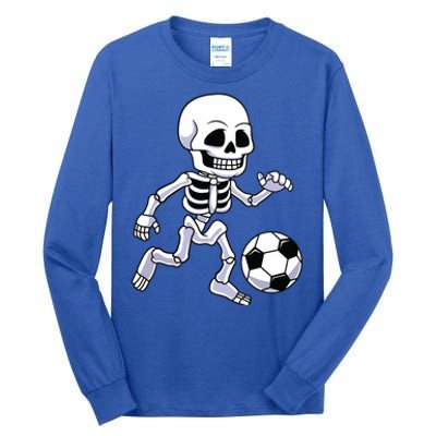 Halloween Skeleton Soccer Player Boy Kids Tall Long Sleeve T-Shirt