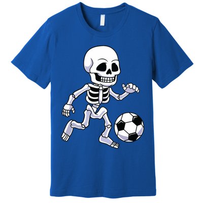 Halloween Skeleton Soccer Player Boy Kids Premium T-Shirt