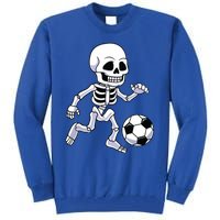 Halloween Skeleton Soccer Player Boy Kids Tall Sweatshirt