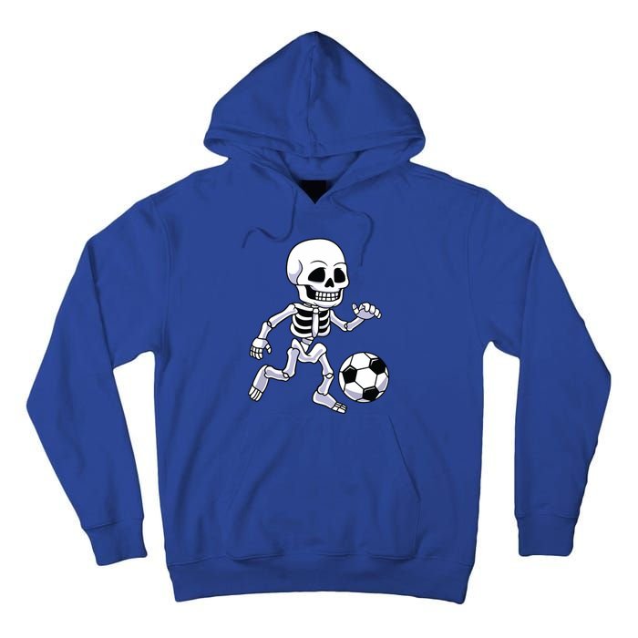 Halloween Skeleton Soccer Player Boy Kids Tall Hoodie