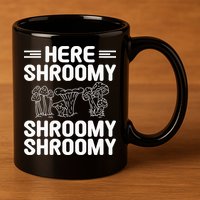 Here Shroomy Shroomy Shroomy Morel Mushroom Hunting 11oz C Handle Ceramic Mug