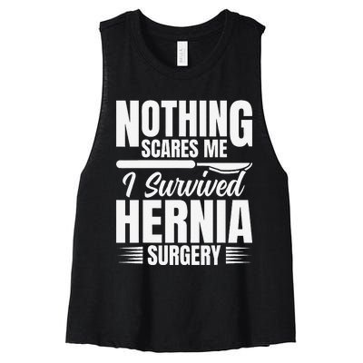 Hernia Surgery Survivor Support Belt Hernia Surgery Recovery Women's Racerback Cropped Tank