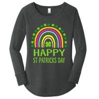 Happy St Saint Patrick's Day Rainbow shamrock Women's Perfect Tri Tunic Long Sleeve Shirt