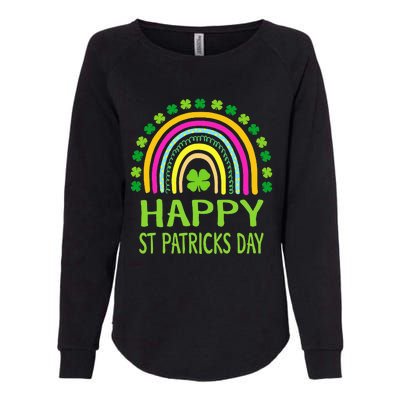 Happy St Saint Patrick's Day Rainbow shamrock Womens California Wash Sweatshirt