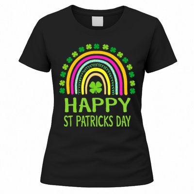 Happy St Saint Patrick's Day Rainbow shamrock Women's T-Shirt