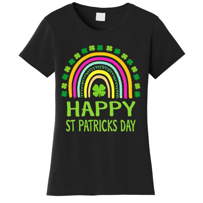 Happy St Saint Patrick's Day Rainbow shamrock Women's T-Shirt