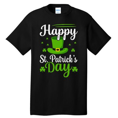 Happy St Saint Patrick's Day hat shamrock Tall T-Shirt