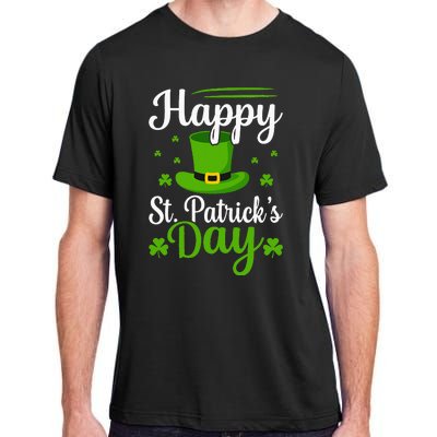 Happy St Saint Patrick's Day hat shamrock Adult ChromaSoft Performance T-Shirt