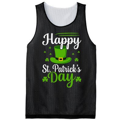 Happy St Saint Patrick's Day hat shamrock Mesh Reversible Basketball Jersey Tank