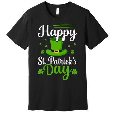 Happy St Saint Patrick's Day hat shamrock Premium T-Shirt