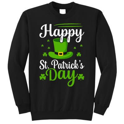 Happy St Saint Patrick's Day hat shamrock Tall Sweatshirt