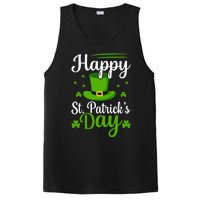 Happy St Saint Patrick's Day hat shamrock PosiCharge Competitor Tank