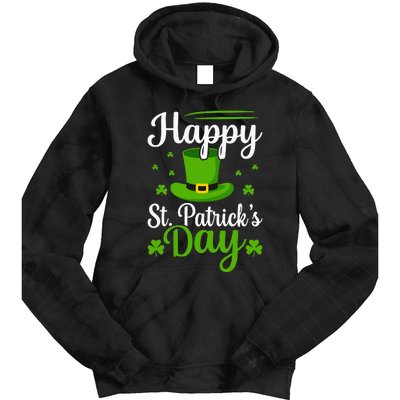 Happy St Saint Patrick's Day hat shamrock Tie Dye Hoodie