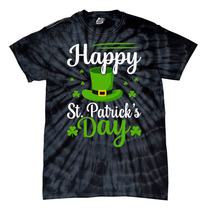 Happy St Saint Patrick's Day hat shamrock Tie-Dye T-Shirt