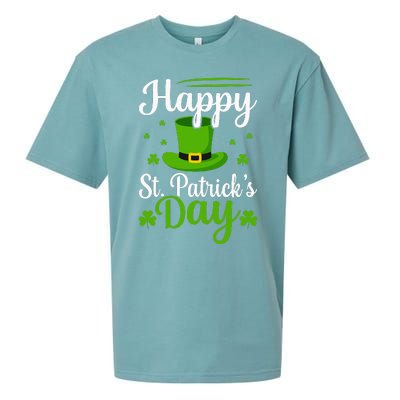 Happy St Saint Patrick's Day hat shamrock Sueded Cloud Jersey T-Shirt