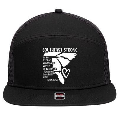 Hurricane Strong Southeast Strong Pray For North Carolina 7 Panel Mesh Trucker Snapback Hat