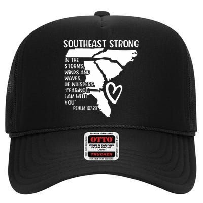 Hurricane Strong Southeast Strong Pray For North Carolina High Crown Mesh Back Trucker Hat