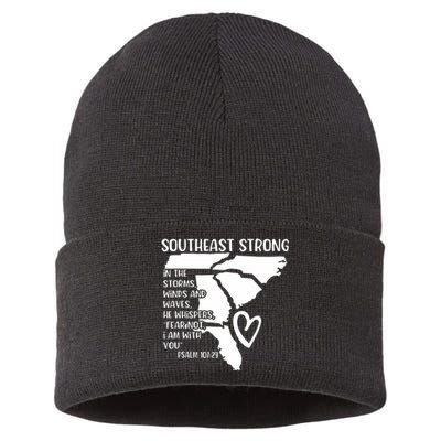 Hurricane Strong Southeast Strong Pray For North Carolina Sustainable Knit Beanie