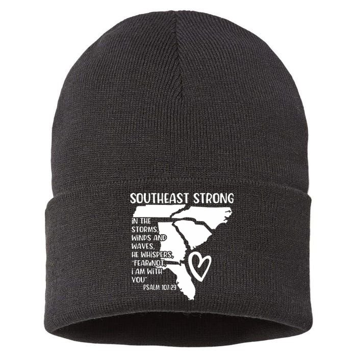 Hurricane Strong Southeast Strong Pray For North Carolina Sustainable Knit Beanie