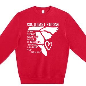 Hurricane Strong Southeast Strong Pray For North Carolina Premium Crewneck Sweatshirt