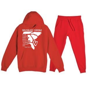 Hurricane Strong Southeast Strong Pray For North Carolina Premium Hooded Sweatsuit Set