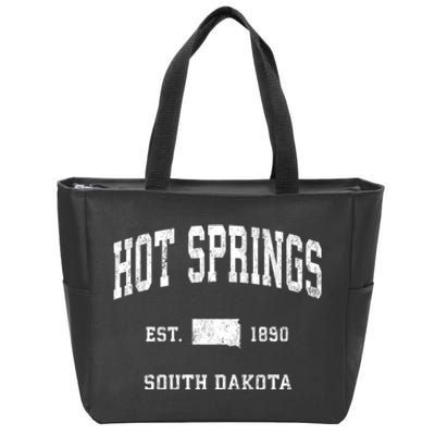 Hot Springs South Dakota Sd Vintage Athletic Zip Tote Bag