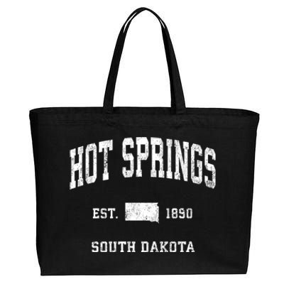 Hot Springs South Dakota Sd Vintage Athletic Cotton Canvas Jumbo Tote