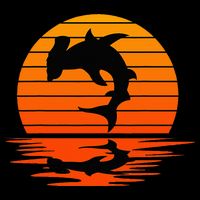 Hammerhead Shark Sihouette Sunset Impact Tech Backpack