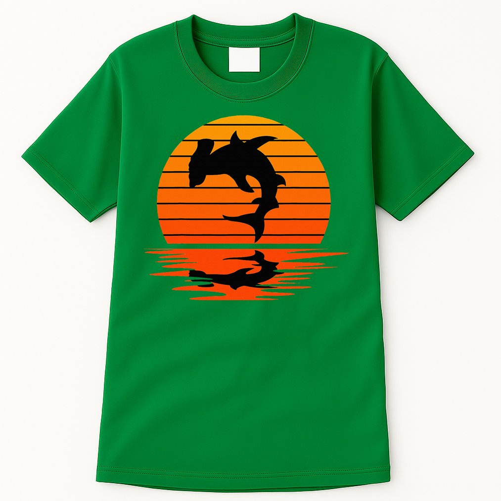 Hammerhead Shark Sihouette Sunset Tall T-Shirt