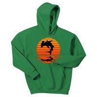 Hammerhead Shark Sihouette Sunset Kids Hoodie